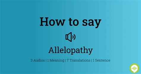 allelopathy pronunciation